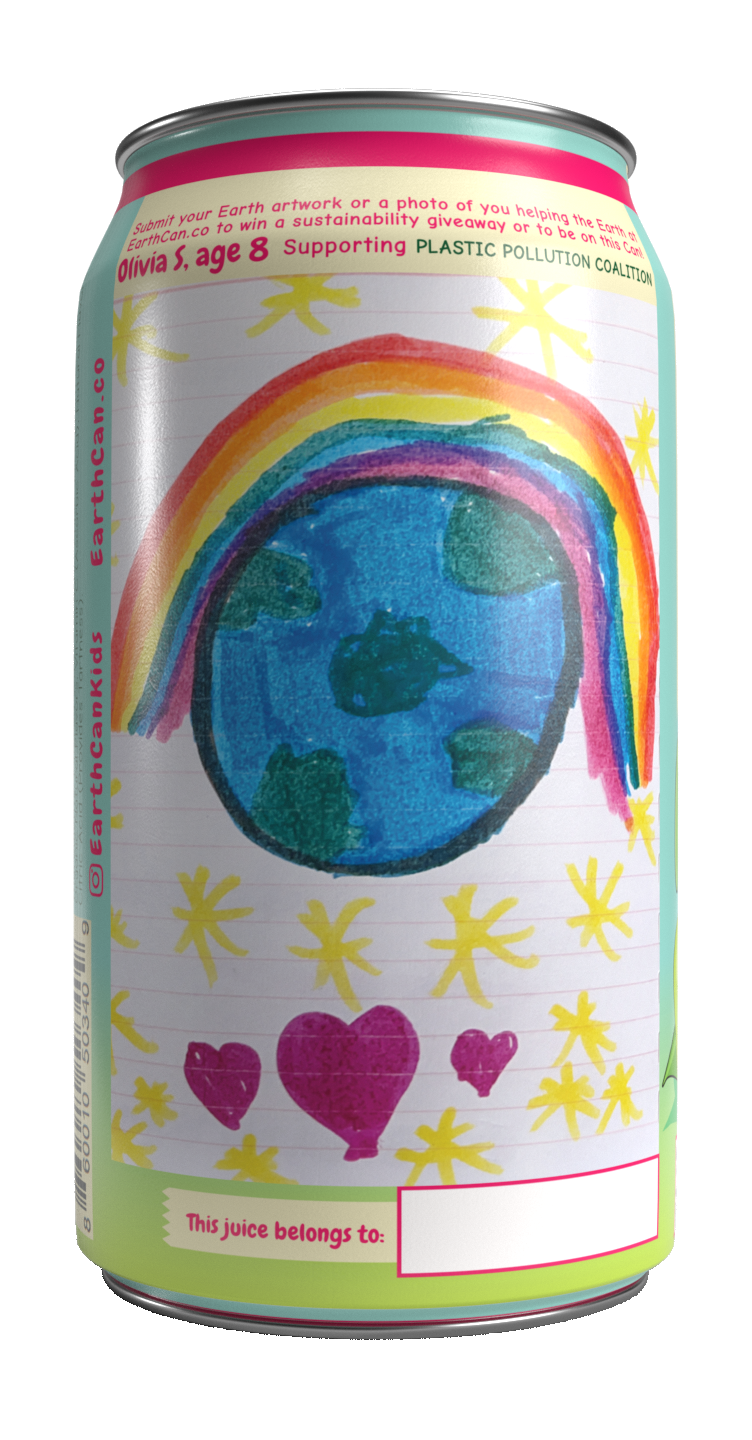 EarthCan! Organic APPLE Juice - 12PK of 6.8oz / 200mL Plastic Free Aluminum Cans