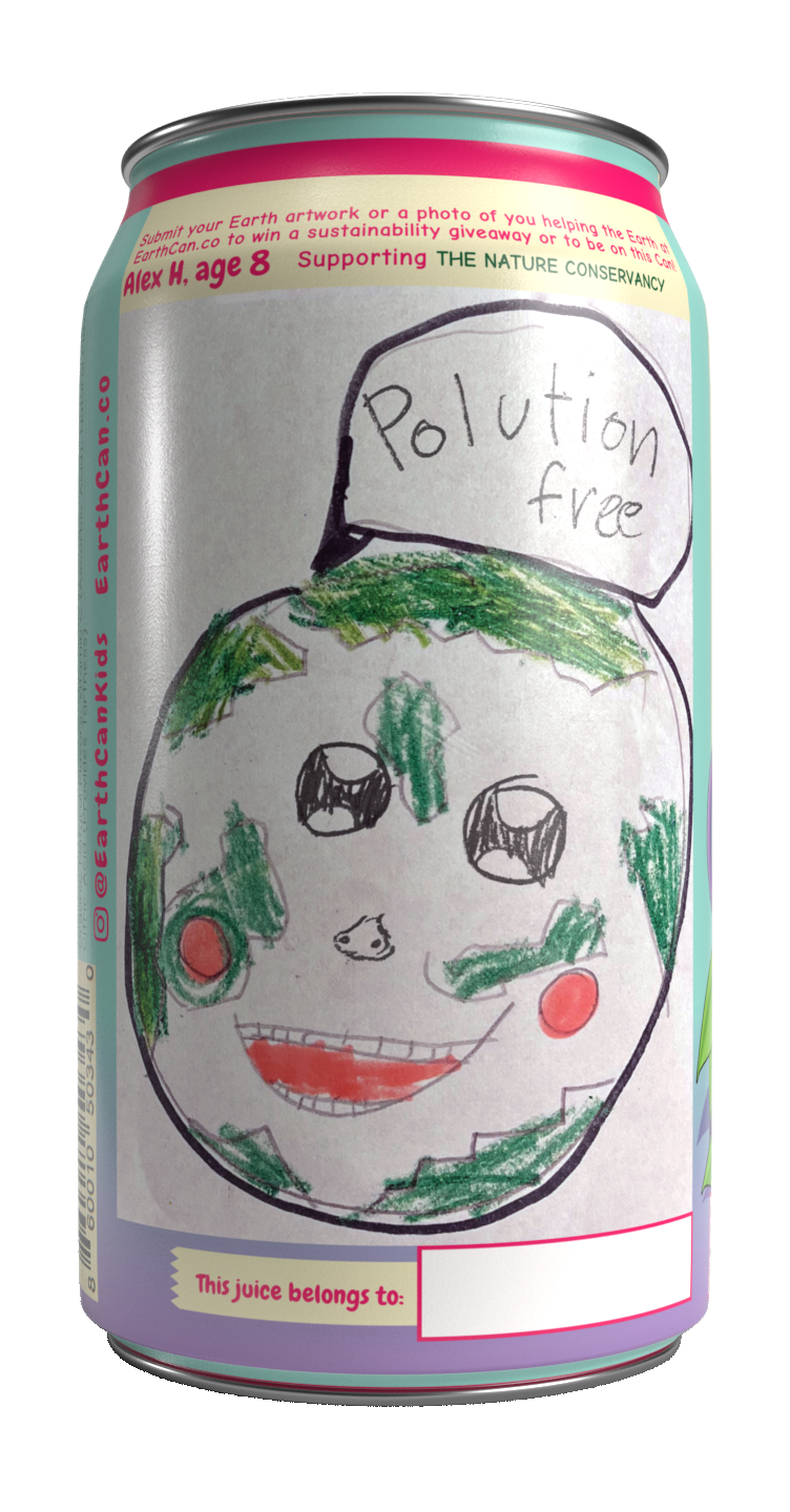 EarthCan! Organic GRAPE Juice - 12PK of 6.8oz / 200mL Plastic-Free Aluminum Cans