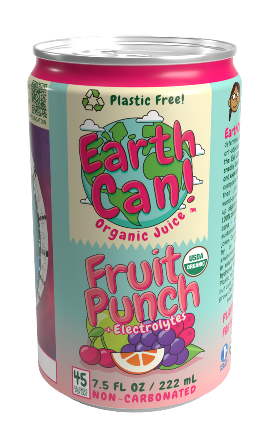 EarthCan! - FRUIT PUNCH - Organic Juice - 10PK of 7.5oz Plastic-Free Aluminum Cans