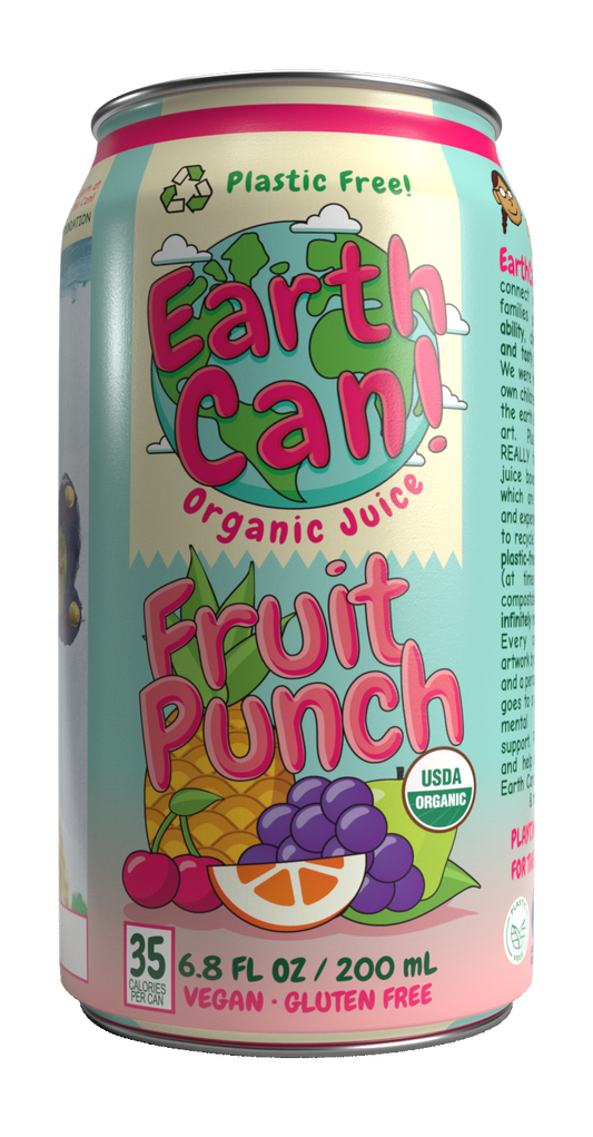 [PRE-ORDER] EarthCan! Organic FRUIT PUNCH Juice - 12PK of 6.8oz / 200mL Plastic-Free Aluminum Cans